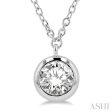 1 2 ctw Round Cut Diamond Necklace in 14K White Gold on Sale