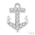 1 10 Ctw Anchor Round Cut Diamond Petite Fashion Earring in 14K White Gold Online now