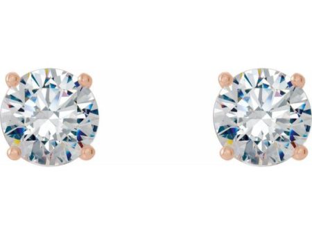 14K Rose 1 1 2 CTW Lab-Grown Diamond 4-Prong Stud Earrings Online