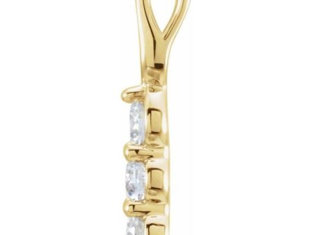 14K Yellow 3 4 CTW Lab-Grown Diamond Three-Stone Pendant Sale