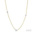 1 2 Ctw Round Cut Diamond Fashion Necklace in 14K Yellow and White Gold Hot on Sale