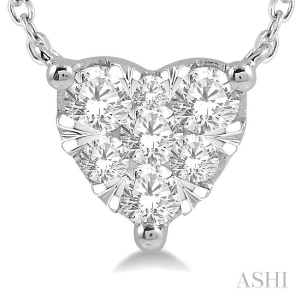 1 4 Ctw Lovebright Diamond Heart Necklace in 14K White Gold Online now