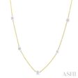 1 3 Ctw Round Cut Diamond Station Necklace in 14K Yellow and White Gold Sale