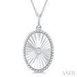 1 20 ctw Oval Medallion Round Cut Diamond Pendant With Chain in Sterling Silver Online Sale