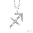 1 10 Ctw Sagittarius Round Cut Diamond Zodiac Pendant With Chain in 10K White Gold Online now