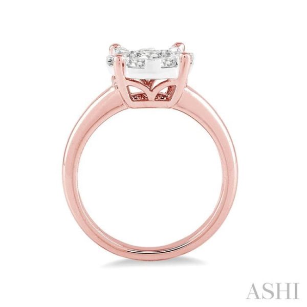 1 3 Ctw Lovebright Round Cut Diamond Ring in 14K Rose and White Gold on Sale