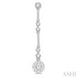 3 4 ctw Tri-Section Lovebright Round Cut Diamond Bar Link Earrings in 14K White Gold Hot on Sale