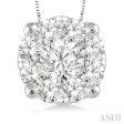 1 2 Ctw Lovebright Round Cut Diamond Pendant in 14K White Gold with Chain Online