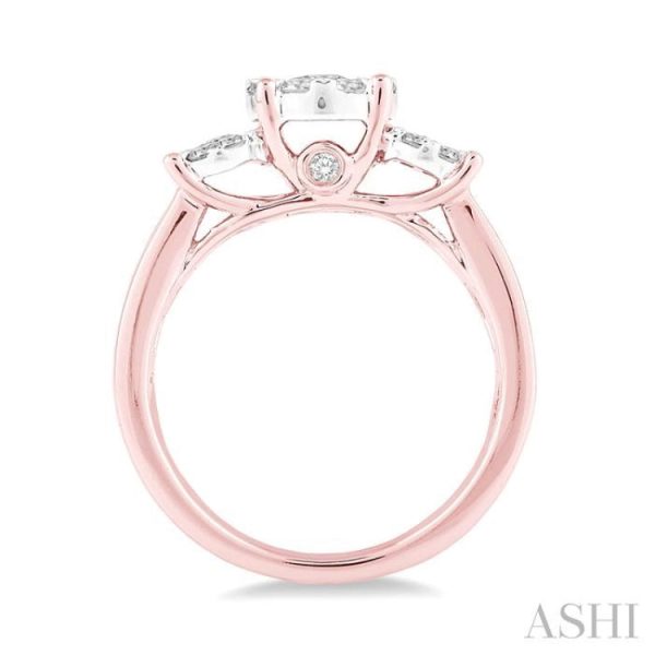 1 2 Ctw Lovebright Round Cut Diamond Ring in 14K Rose and White Gold Online Sale