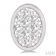 1 3 ctw Oval Shape Lovebright Round Cut Diamond Bezel Stud Earring in 14K White Gold on Sale