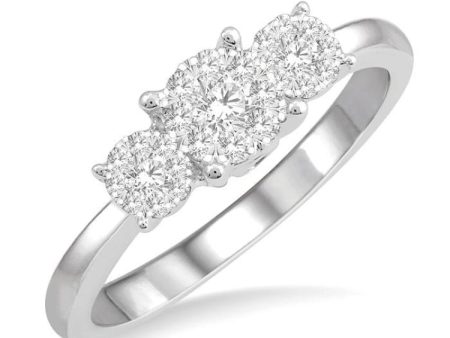 1 3 Ctw Lovebright Round Cut Diamond Ring in 14K White Gold Discount