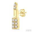 1 20 ctw Petite Lipstick Round Cut Diamond Fashion Stud Earring in 10K Yellow Gold Sale