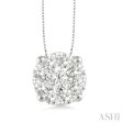 1 2 Ctw Lovebright Round Cut Diamond Pendant in 14K White Gold with Chain Online