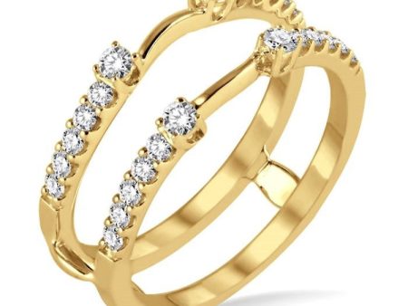 1 2 Ctw Round Cut Diamond Insert Ring in 14K Yellow Gold Online Hot Sale