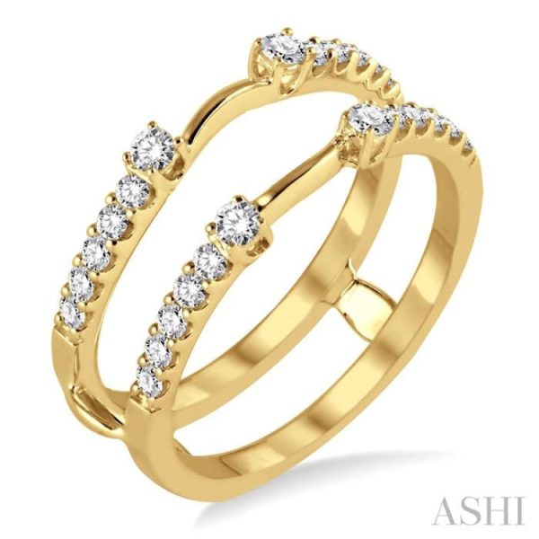 1 2 Ctw Round Cut Diamond Insert Ring in 14K Yellow Gold Online Hot Sale