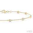 1 2 ctw Circular Mount Round Cut Diamond Station Bracelet in 14K Yellow Gold Online Sale