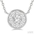 1 3 Ctw Round Shape Lovebright Diamond Necklace in 14K White Gold Fashion