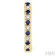 1 10 ctw Petite 1.35 MM Sapphire and Round Cut Diamond Precious Fashion Huggies in 10K Yellow Gold For Cheap