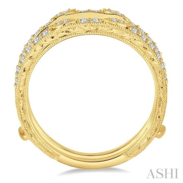 1 3 Ctw Round Diamond Insert Ring in 14K Yellow Gold For Discount