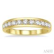 1 2 ctw Channel Set 11 Stone Round Cut Diamond Wedding Band in 14K Yellow Gold For Sale