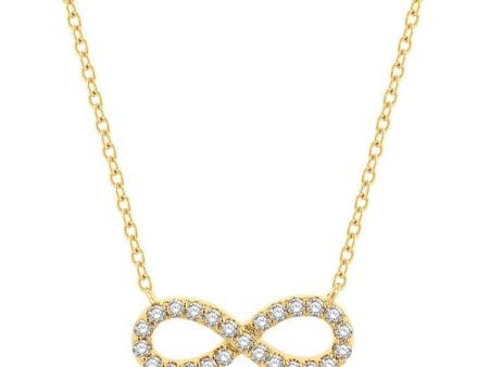 1 4 Ctw Round Cut Diamond Infinity Necklace in 14K Yellow Gold For Discount