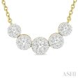 1 2 Ctw Round Cut Diamond Lovebright Necklace in 14K Yellow and White Gold Online