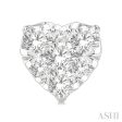 1 2 ctw Heart Shape Lovebright Round Cut Diamond Stud Earring in 14K White Gold Fashion