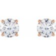 14K Rose 1 1 4 CTW Lab-Grown Diamond Stud Earrings For Sale