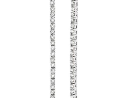 1 1 2 Ctw Single Line Drop Round Cut Diamond Tennis Earring in 14K White Gold Fashion