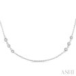 1 2 Ctw Round Cut Diamond Station Necklace in 14K White Gold Discount