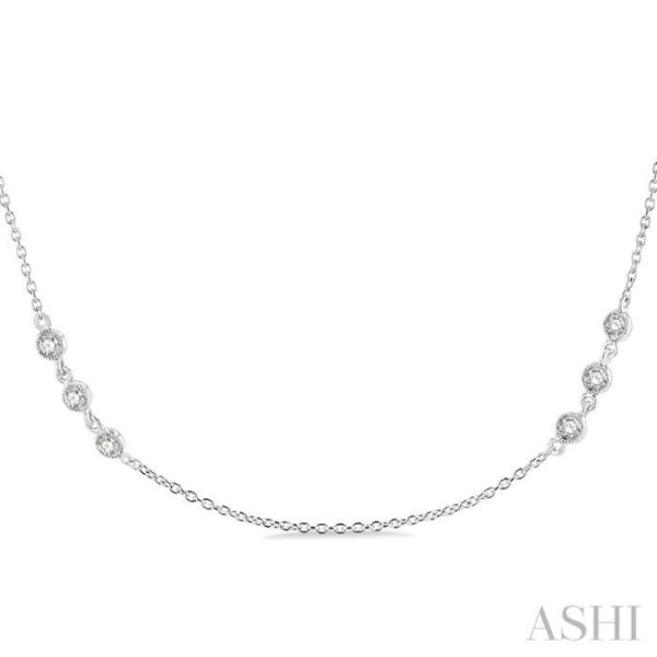 1 2 Ctw Round Cut Diamond Station Necklace in 14K White Gold Discount