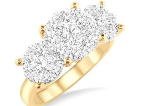 1 1 2 Ctw Lovebright Round Cut Diamond Ring in 14K Yellow and White Gold Fashion