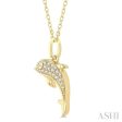 1 10 ctw Petite Nautical Dolphin Round Cut Diamond Fashion Pendant With Chain in 10K Yellow Gold Online Hot Sale