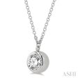 1 2 ctw Round Cut Diamond Necklace in 14K White Gold on Sale