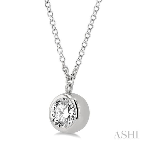 1 2 ctw Round Cut Diamond Necklace in 14K White Gold on Sale