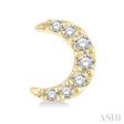 1 10 Ctw Crescent Moon Round Cut Diamond Petite Fashion Earring in 10K Yellow Gold on Sale