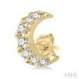 1 10 Ctw Crescent Moon Round Cut Diamond Petite Fashion Earring in 10K Yellow Gold on Sale