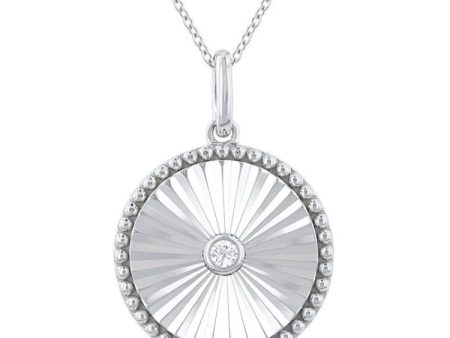 1 20 ctw Round Medallion Round Cut Diamond Pendant With Chain in Sterling Silver For Cheap