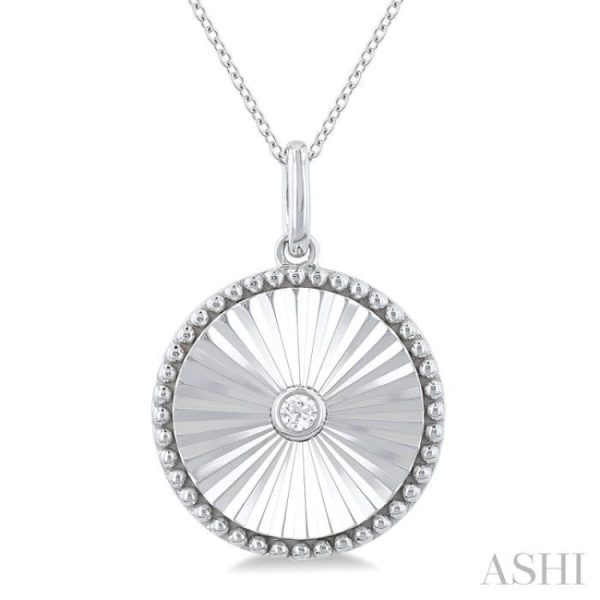 1 20 ctw Round Medallion Round Cut Diamond Pendant With Chain in Sterling Silver For Cheap