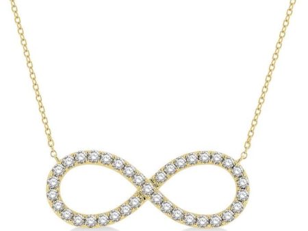 1 2 Ctw Round Cut Diamond Infinity Necklace in 14K Yellow Gold Online now