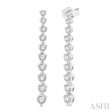 1 2 Ctw Round Cut Diamond Riviera Drop Earring in 14K White Gold For Cheap