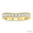 1 2 Ctw Arched Round Cut Diamond Wedding Band in 14K Yellow Gold on Sale