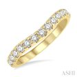 1 2 Ctw Arched Center Round Cut Diamond Wedding Band in 14K Yellow Gold Online