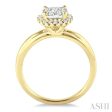 1 3 Ctw Lovebright Round Cut Diamond Engagement Ring in 14K Yellow and White gold Online Hot Sale