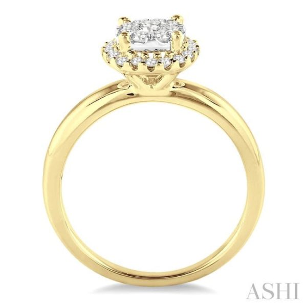 1 3 Ctw Lovebright Round Cut Diamond Engagement Ring in 14K Yellow and White gold Online Hot Sale