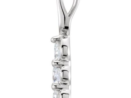 14K White 1 CTW Lab-Grown Diamond Three-Stone Pendant Supply