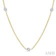 1 2 Ctw Round Cut Diamond Fashion Necklace in 14K Yellow and White Gold Hot on Sale