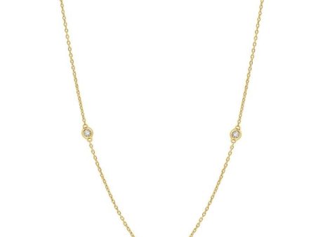 1 4 Ctw Round Cut Diamond Fashion Necklace in 14K Yellow Gold Online Hot Sale