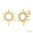 1 10 ctw Petite Sun Round Cut Diamond Fashion Stud Earring in 10K Yellow Gold Online Hot Sale