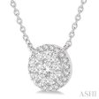 1 3 ctw Circular Round Cut Diamond Lovebright Necklace in 14K White Gold Discount